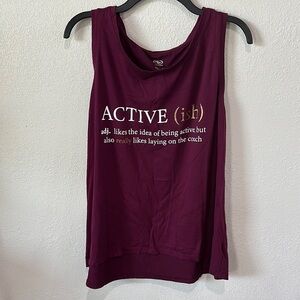 Active(ish) Women's Burgundy Tank Top